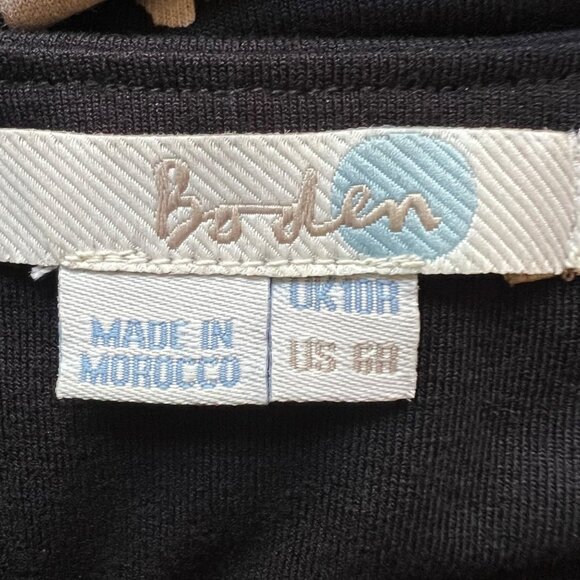 Boden Size 8R Black & White Brushstrokes Sleeveless Tie Waist Ballet Midi Dress - Picture 6 of 16